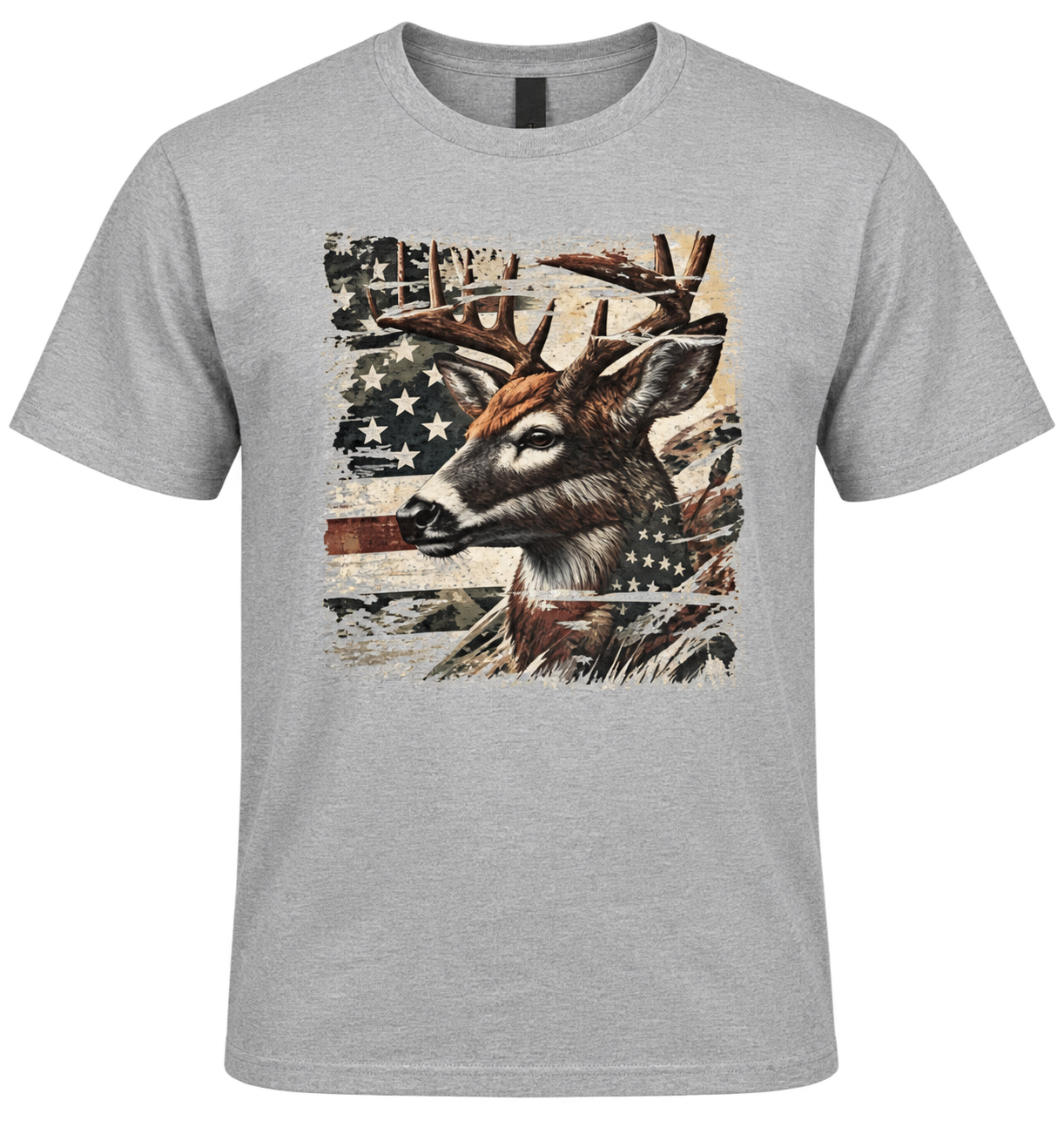 Deer & Flag Tee — handmade by Holley Marie